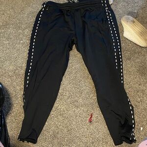 Black Joggers with White Stripe Detail